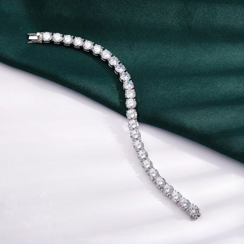 TIKJE 925 Sterling Silver 2-7mm Cubic Zirconia Classic Tennis Bracelet | White Gold Bracelets for Women | Size 6-8.5 inches - Image 5